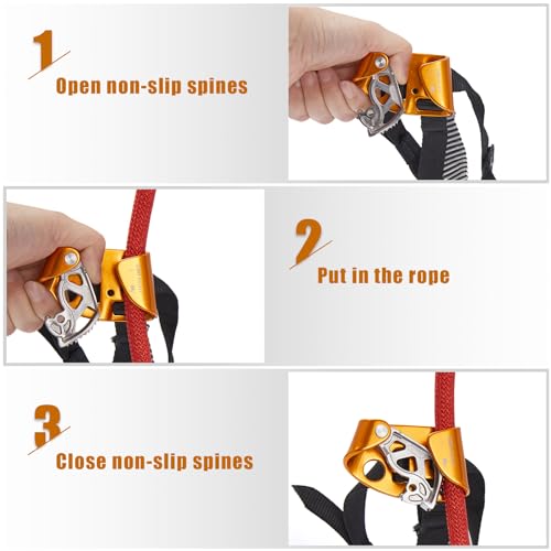 Fußsteigklemme, Steigklemme Klettern Fußlift Rechts für Bergsteigen, Klettern, Feuerrettung oder technischer Schutz