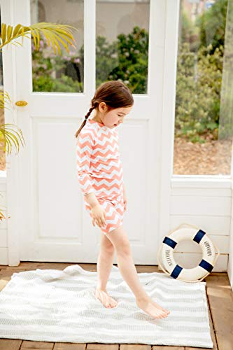 Image of VAENAIT BABY Girls Rash Guard Swimsuit UPF 50+ Long Sleeve Toddler Bathing Suit Ribbon Stawberry Floral Fruit for 2~8Years
