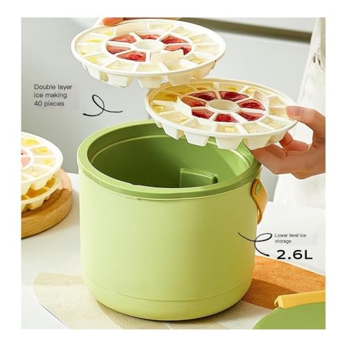 Cubo de hielo portátil grande verde y contenedor congelado doméstico 4
