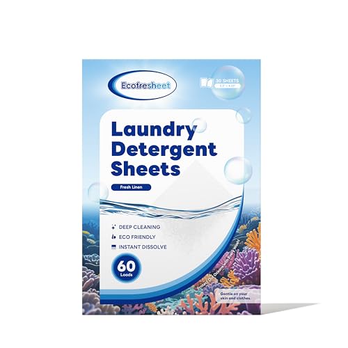 Image of Laundry Detergent Sheets - 30 Sheets (60 Loads) | Linen Scent | Quick Dissolve, Enzyme-Enhanced Formula | Eco-Friendly, Compact Envelope Packaging | No Residue, Travel Size Laundry Sheet