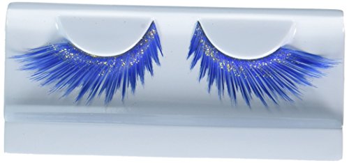 Zink Color Cobalt Blue With Sparkling Gold Glitter False Eyelashes E858 Costume