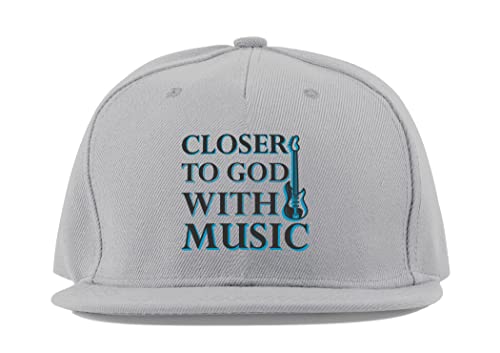 Casquette de baseball Closer to God with Music guitare en coton gris visière plate unisexe