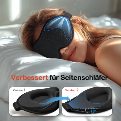 INNELO 3D Schlafmaske für Herren Frauen, Verbesserte für Seitenschläfer – Ansicht 2