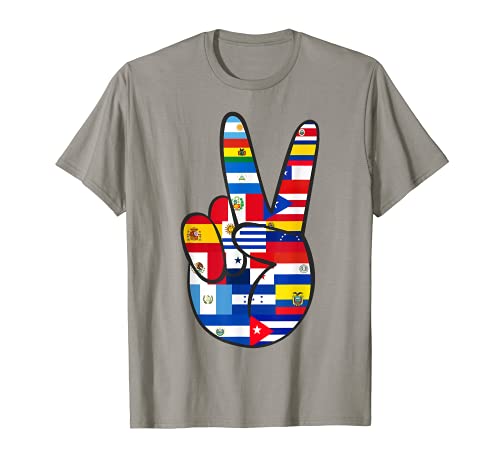 Mes nacional del patrimonio hispano signo de paz países latinos Camiseta