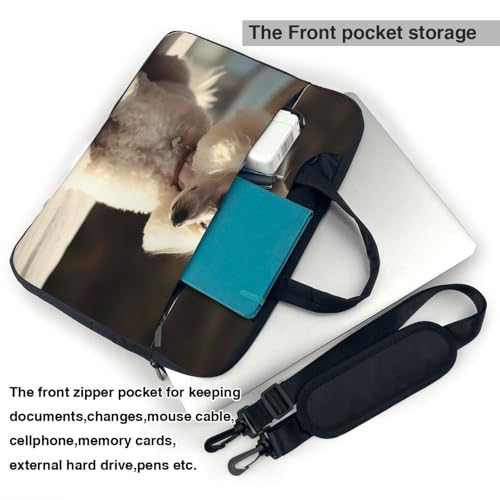 Maletín para laptop 14 pulgadas unisex con diseño French poodle miniatura 4