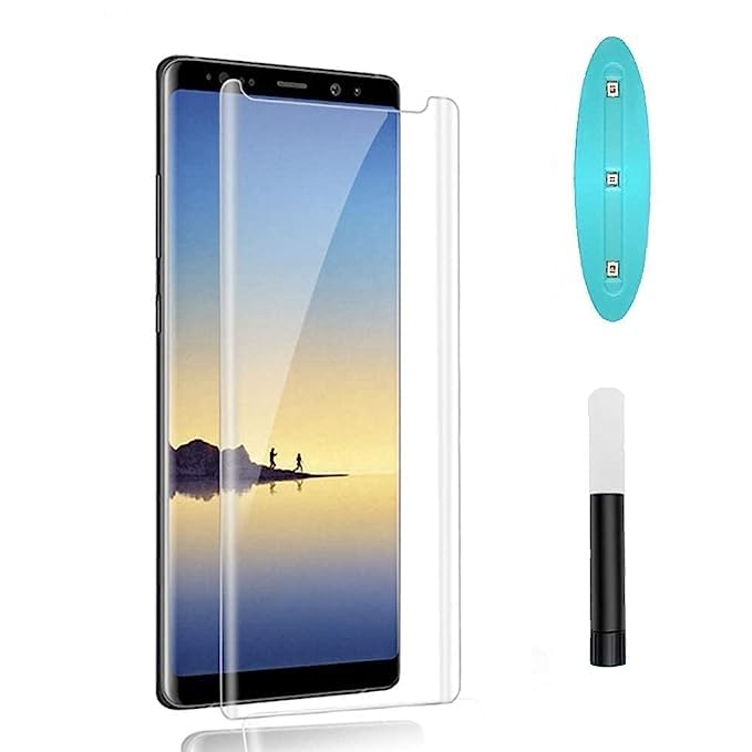 Image of Premium Tempered Glass Screen Protector for Samsung Galaxy Note 8 & 9 | 3D Curved, UV Edge-to-Edge Protector, 1 Pack