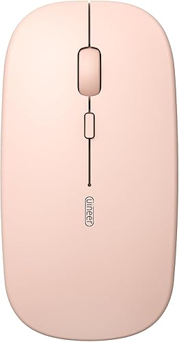 Uineer Ratón inalámbrico, mouse Bluetooth recargable (BT5.2 y 3.0) con clic silencioso, mouse portátil DPI de 3 niveles para computadora portátil,