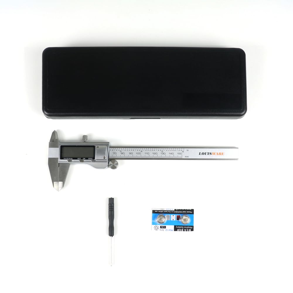 Digital Caliper Measuring Tool, Stainless Steel Vernier Caliper Digital Micrometer with Large LCD Screen, 6 Inch Caliper Tool for DIY/Household, Auto-Off Feature, Inch and Millimeter Conversion