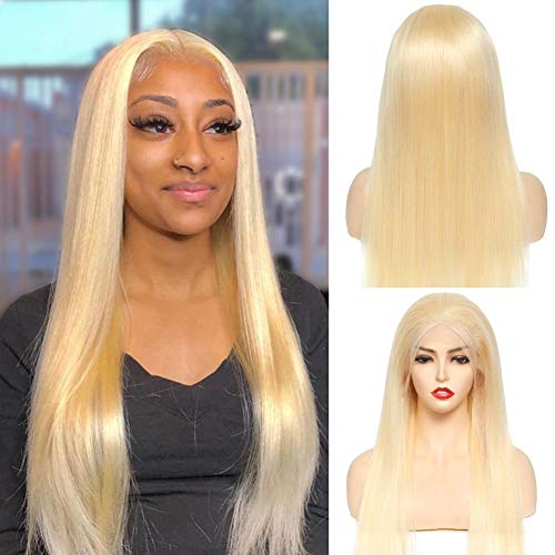 613 Blonde Lace Front Wig Human Hair 13x4 Straight Lace Front Wigs Human Hair Pre Plucked with Baby Hair 150% Density Brazilian Lace Frontal Human Hair Wigs for Women (26 inch)