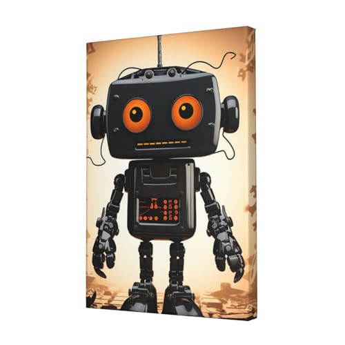 Toile robot noir HD 30x45 cm poster mural design pour salon