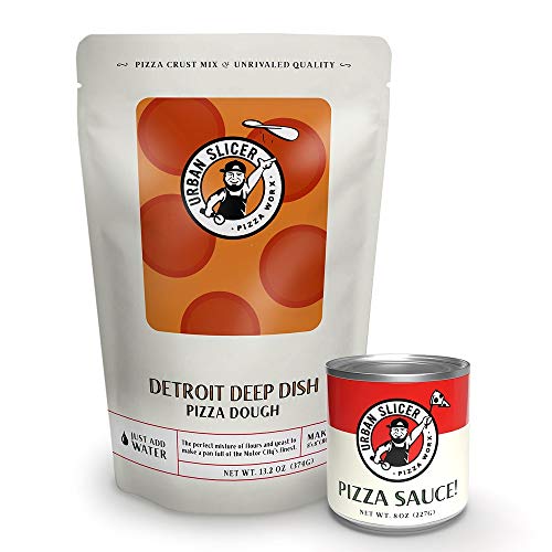 Urban Slicer Pizza Worx - Pizza Kit - 1 Bag Detroit Deep Dish Style Crust - 1 Pizza Sauce