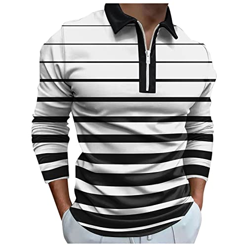 LAOSU Polos Homme Manche Longue Capuche Polo Chic Homme à l'aise Polo Pas Chere Homme Polo Homme Original Polo Up Basique Golf Coupé Mince Polo Homme 4XL Polo Noir, Blanc, (7ZlSs9gBe)
