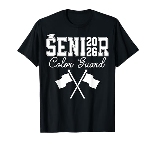 Class of 2026 Senior Color Guard Marching Band Crossed Flag T-Shirt