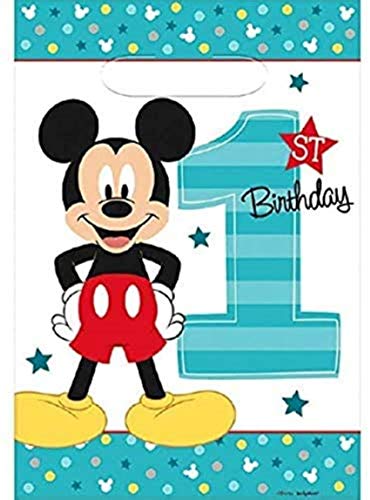 amscan Plastic Loot Bag | Disney Mickey's Fun to be One | Party Favor | 8 ct. , White