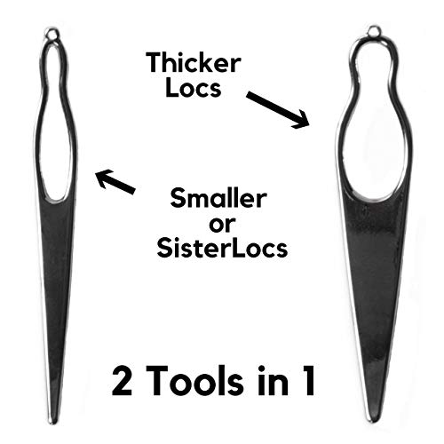 2 Interlocking Tools For Locs | Sisterlock and Dreadlocks Starter, Tightening Accessories For Small, Medium, or Large Dreads. Easy Locking Needle Hair loc maintenance Tool Kit (1 Large + 1 Small Pin)