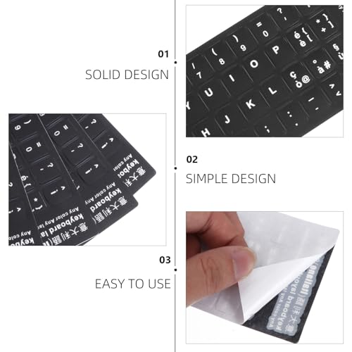 Pegatinas para teclado en italiano: renueve teclas desgastadas con este protector de PVC blanco 3
