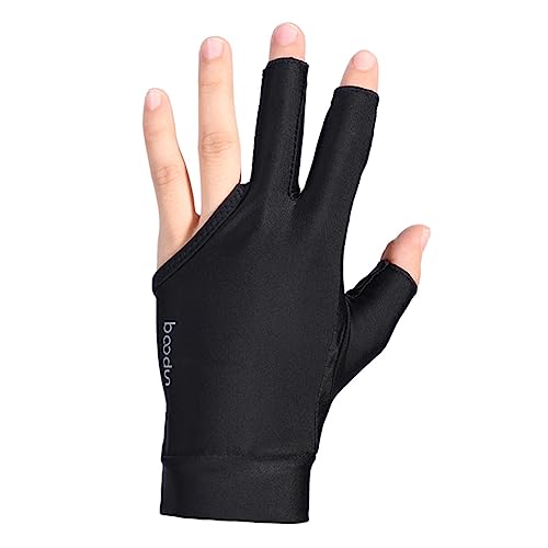balacoo Billiard Gloves Men's 3 Finger Wrist Guard Gloves Comfort Fit Easy to Carry
