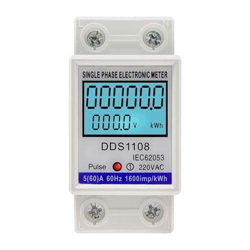 DDS1108 LCD Digital Display Single Phase Energy Meter with Backlight with Reset Function Household Hand Power Tool Accessories(Without Backlight)