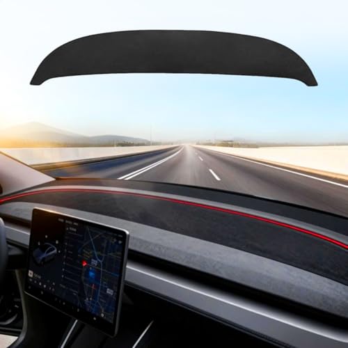 OmniCtrl Dashboard Cover Mat Compatible with 2025 2026 Refreshed Tesla Model Y Juniper, No Glare Suede Dash Mat Accessories for New Tesla Model Y Juniper(Black)