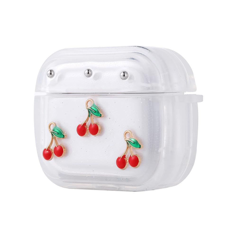 Zore Apple ile uyumlu Airpods 3. Nesil Zore Airbag 44 Airbag Tasarımlı Simli Şeffaf Kutup Kılıf Kiraz