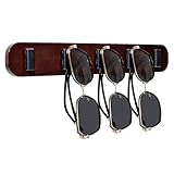 PH PandaHall 5 Fächer Sonnenbrillen Organizer Wandmontiert Sonnenbrillen Halter Kiefernholz Brille Gestell Ausstellständer Brille Aufbewahrungshalter für Wand Zuhause Schlafzimmer Wohnzimmer 33.3x5cm