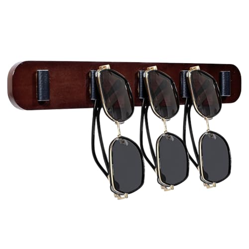 PH PandaHall 5 Fächer Sonnenbrillen Organizer Wandmontiert Sonnenbrillen Halter Kiefernholz Brille Gestell Ausstellständer Brille Aufbewahrungshalter für Wand Zuhause Schlafzimmer Wohnzimmer 33.3x5cm