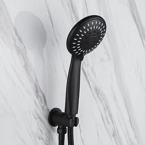 Pommeau de douche à main pour salle de bain moderne avec flexible noir 1.5m