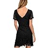 Summer Lace Dresses for Women Casual Party Chic Flattering Short Sleeve Round Neck Wedding Guest A Line Cocktail Dress 910 Black L