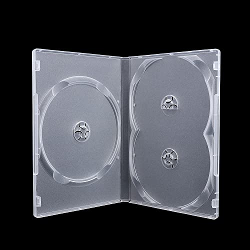 Leadigol Plastic CD Bags Portable Movie Box Clear Cover,Disc CD & DVD Cases with Hinged Flip Tray and Outer Clear Sleeve,for 3 Disc Full Wrap Disc Holders