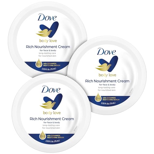 UNILEVER INTL Dove Lotion, Beauty Cream - Light, Fast-Absorbing Face and Body Cream for Normal to Dry Skin, 24-Hour Moisture, Travel Size, 2.53 Fl Oz. (Pack of 12)