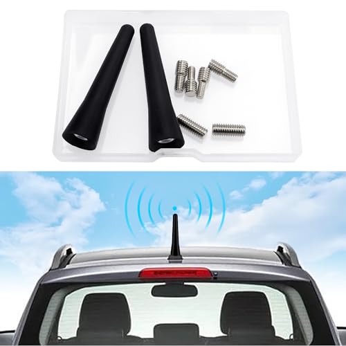 VooGenzek 2 Piezas 6.5cm Mini Antena Coche Corta, Antena Radio Coche Universal, Antena de Coche Corta Pequeña, con 6 Tornillos M4/M5/M6 Universales, para Radio FM/Am - imagen 6