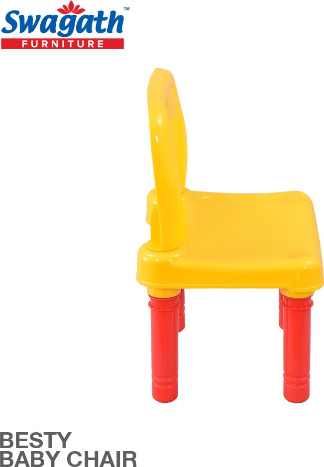 Swagath Furniture Besty Baby Chair for Study Chair Plastic Chair Plastic Chair (Finish Color - Yellow, Set of 10 Pcs, DIY(Do-It-Yourself)) 2