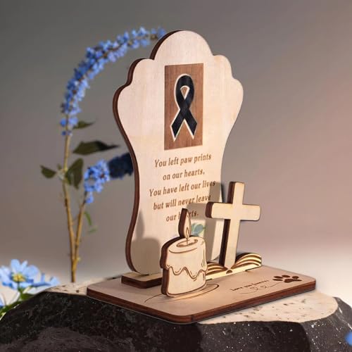 Wooden Pet Tombstone Monument Personalized Pet Memorial Stone Weather Resistant Garden Decoration Comfortable Gift