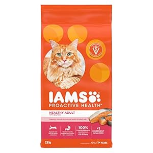 IAMS Proactive Health Healthy Adult Dry Cat Food with Salmon, 3.18kg Bag