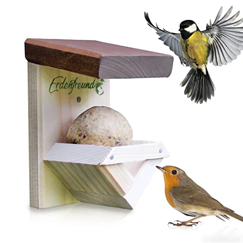 Erdenfreund Vogelhaus Meisenknödel | Futterknödelhaus | Meisenknödelhaus Vogelfutterhaus| FSC-zertifiziertes pfälzisches Holz, unbehandelt, natürlich, wetterfest | Handmade in Rheinland-Pfalz Cover