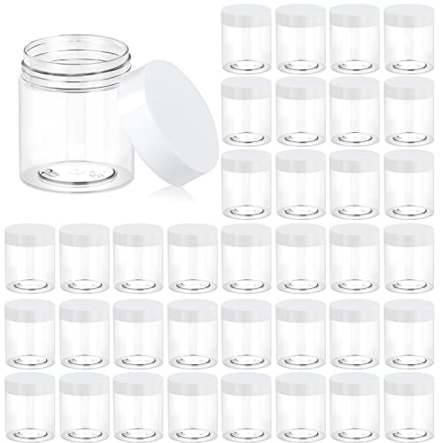 Image of Eternal Moment 36 Pack 3 OZ Plastic Jars Clear Cosmetic Container with Lids