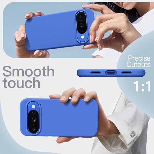 Image of JETech Liquid Silicone Cover Case for Google Pixel 10 /10 Pro 2025, Silky Soft Touch Full-Body Protection, Anti-Scratch Shockproof Phone Cover with Microfiber Lining (Indigo)