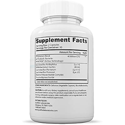 Justified Laboratories (2 Pack) Best Breath Max 40 Billion CFU Probiotic Oral Support 120 Capsules