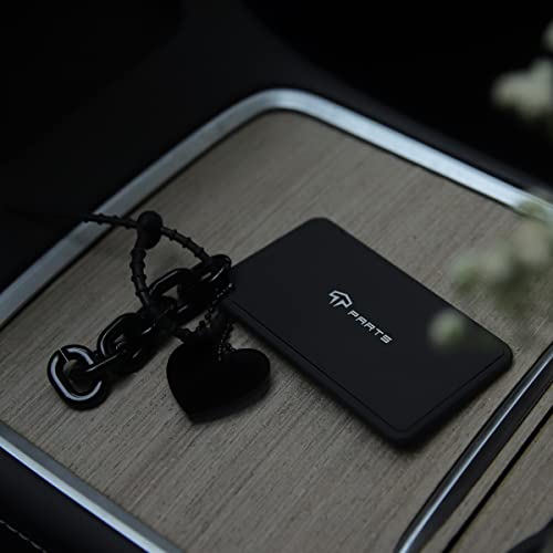 Tparts Key Card Case For Tesla Model 3 And Model Y， Key Card Holder Key Protector Cover Accessories Including Key Chain, Portable And Slim Design With Special Soft Painted Surface (Black) #TOP6