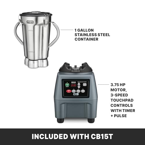 Image of Waring One-Gallon Food Blender with Electronic Keypad & Timer | 3.75 HP Commercial Motor, 3-Minute Timer, 1-Gallon Stainless Steel Jar, 100+ Cycles a Day, for Restaurants, NSF Certified