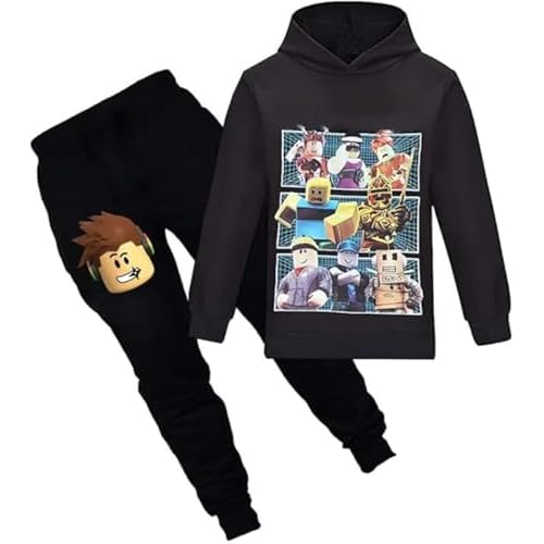N /A Roblox - Sudadera con capucha para niño, diseño de dibujos animados negro Talla única