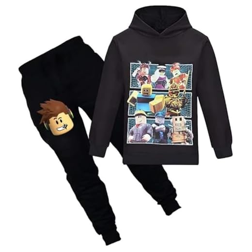 N /A Roblox - Sudadera con capucha para niño, diseño de dibujos animados negro Talla única