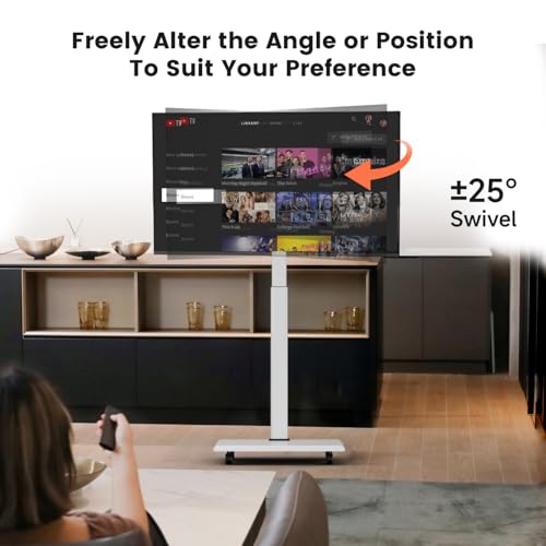 Image of Mobile TV Cart Rolling TV Stand for 26-70 inch Screens, Mobile TV Cart Holds up to 88lbs, 25 Swivel with 6 Levels of Height Adjustment for Optimal Viewing, TV Stands for Office,Room, Outdoor,Corner