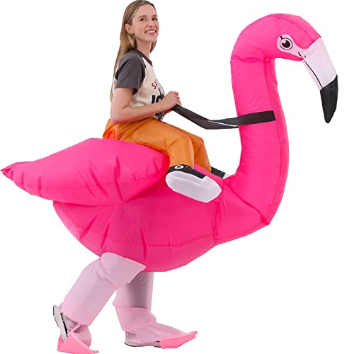 SYIIMG - Disfraz inflable de flamenco para adultos, disfraz de flamenco para mujeres, disfraces inflables para cosplay, disfraces de Halloween
