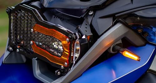 Image of Aharon Motolumino Motorcycle LED Turn Signal Mounting Brackets 2-Pack | Compatible with BMW & Aprila, M8 /M10 Thread | Tight Fit in Original Turn Signal Locations | Bike Indicator Lights | Blinkers