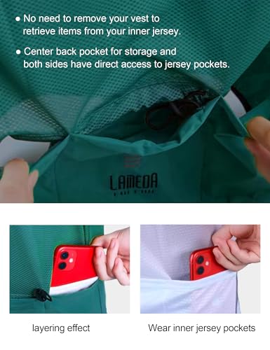 LAMEDA Jaqueta de ciclismo masculina Softshell à prova de vento, sem mangas, leve, respirável, embal