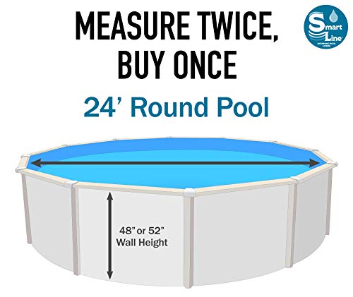 Smartline Swirl Bottom 24-Foot Round Liner | Overlap Style | 48-To-52-Inch Wall Height | 25 Gauge Virgin Vinyl | Designed For Steel Sided Above-Ground Swimming Pools #TOP4