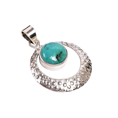 Pendentif turquoise argent 925 fait main chic et intemporel H-SP08