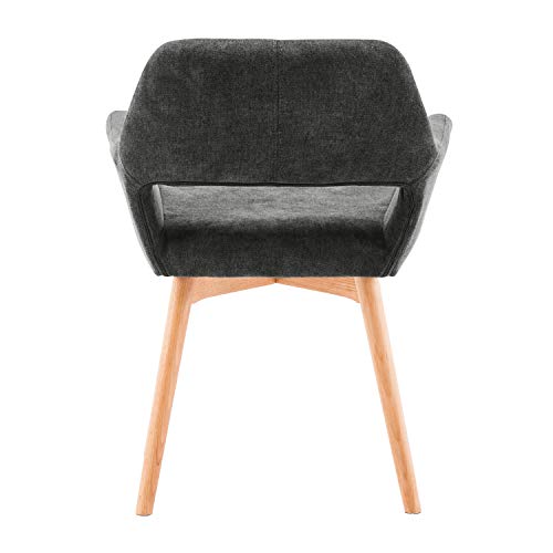 YEEFY Mid Century Modern Dining Chairs Set of 4 & 2 & 6 Comfy Accent Chair Upholstered Fabric Kitchen Dining Living Room Chairs for Bedrooms Waiting Room Home Arm Desk Chair No Wheels (Charcoal, 4)