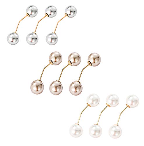 CAREOR 9 PCS Fashion Pearl Brosche Sicherheitsnadeln Tops Dekoration für Frauen Mädchen Home (B)